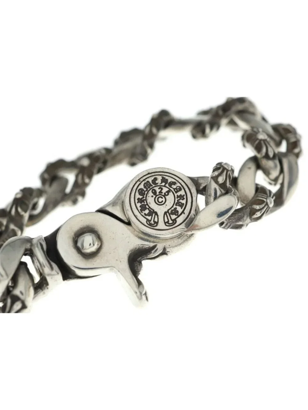 Chrome Hearts Fncy Chn Lnk Fancy Link Clip Bracelet 15 Links Silver